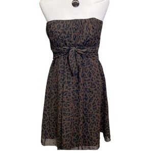 Nicole Miller Platinum Strapless Animal Print Dress